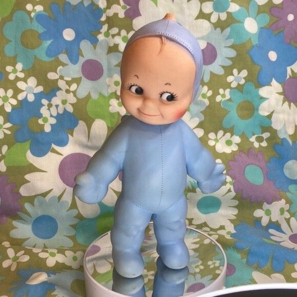 Vintage Kewpie doll, Ragsy Squeeze doll, Cameo doll 1963, squeeze toy, 9”